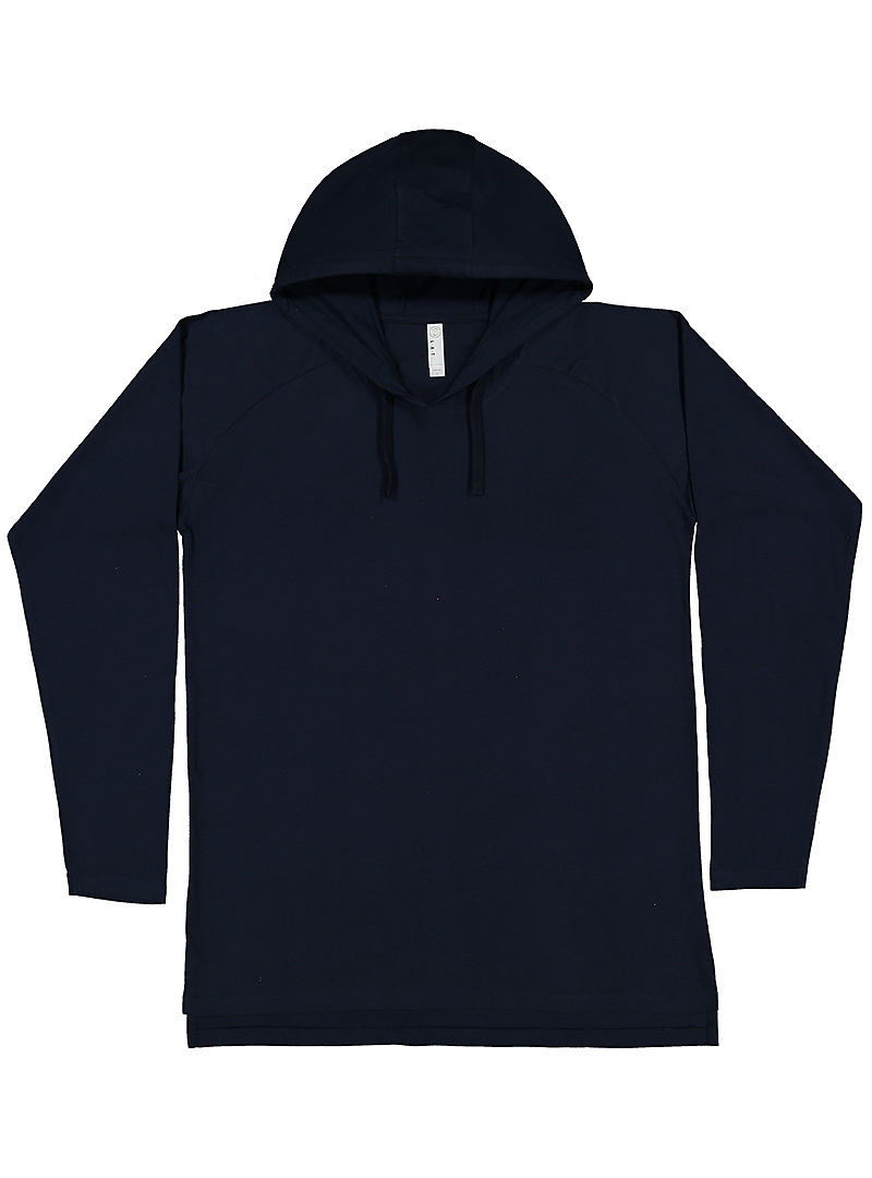 Lat 6917 Fine Jersey Hooded Long Sleeve Raglan T-shirt - Navy