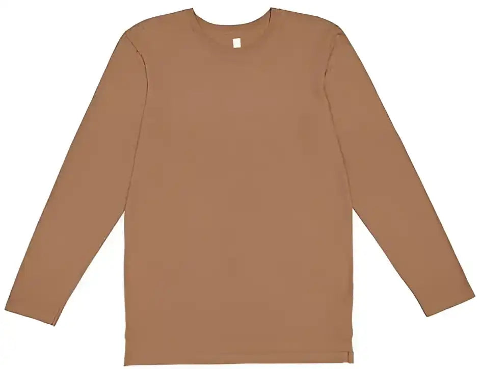 Lat 6918 Fine Jersey Long Sleeve Tee Coyote Brown