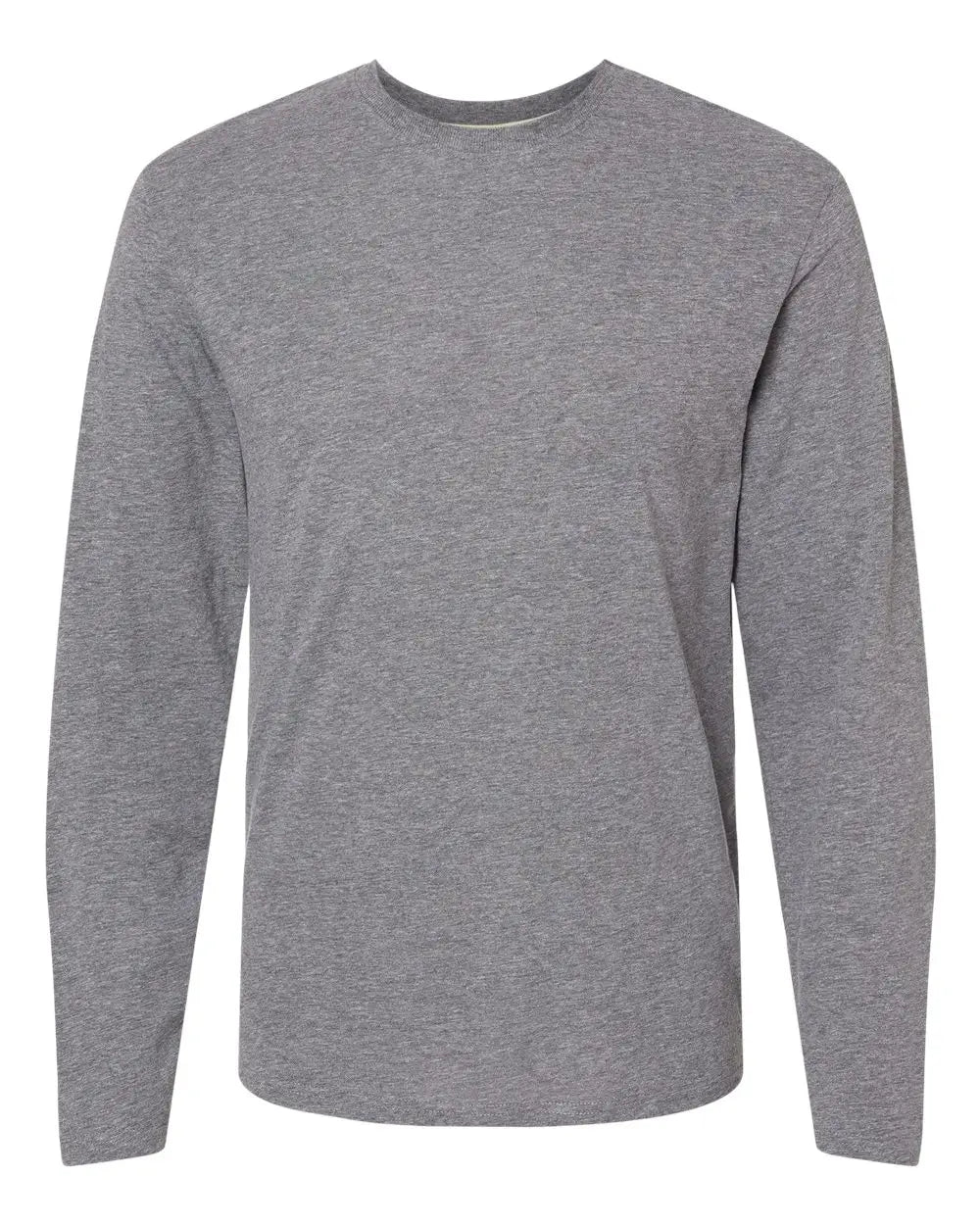 Lat 6918 Fine Jersey Long Sleeve Tee - Granite Heather - Dark Gray / s