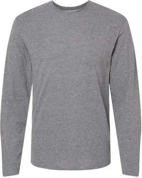 Lat 6918 Fine Jersey Long Sleeve Tee Granite Heather