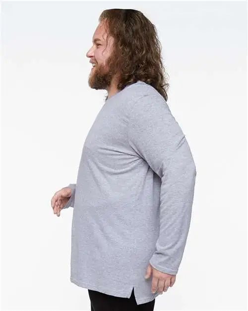 Lat 6918 Fine Jersey Long Sleeve Tee - Heather