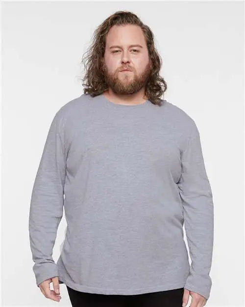 Lat 6918 Fine Jersey Long Sleeve Tee - Heather