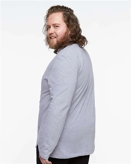 Lat 6918 Fine Jersey Long Sleeve Tee - Heather