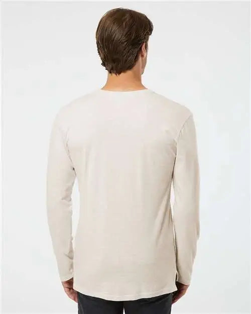 Lat 6918 Fine Jersey Long Sleeve Tee - Natural Heather