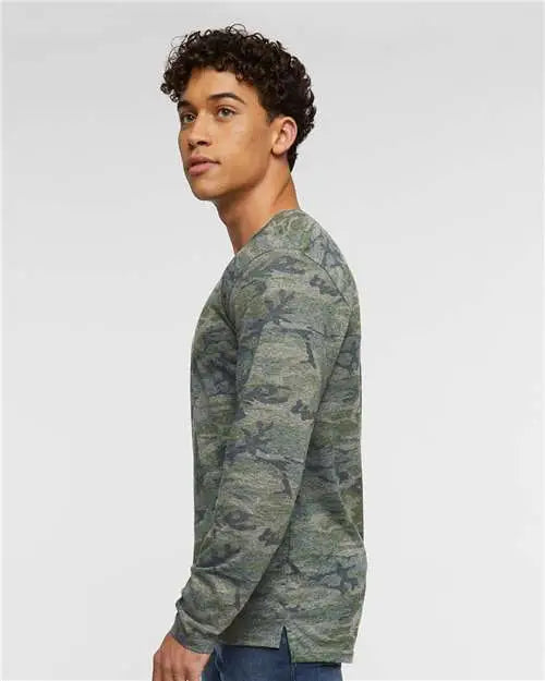 Lat 6918 Fine Jersey Long Sleeve Tee - Vintage Camo