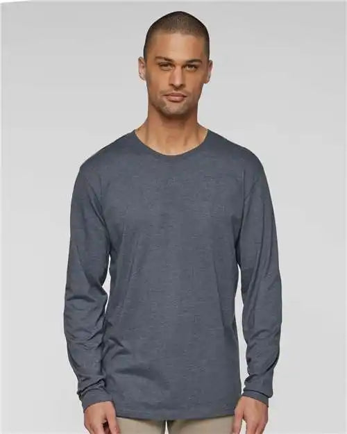 Lat 6918 Fine Jersey Long Sleeve Tee - Vintage Denim