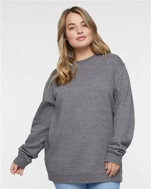 Lat 6925 Elevated Fleece Crewneck Sweatshirt - Granite Heather