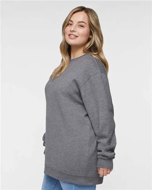 Lat 6925 Elevated Fleece Crewneck Sweatshirt - Granite Heather