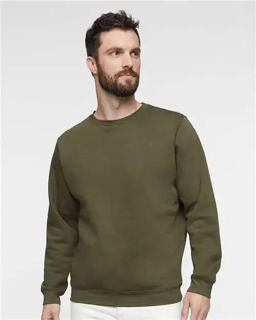 Lat 6925 Elevated Fleece Crewneck Sweatshirt Military Green