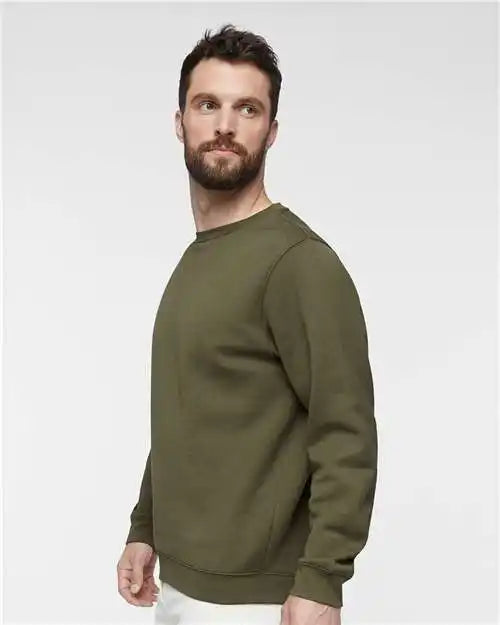 Lat 6925 Elevated Fleece Crewneck Sweatshirt Military Green