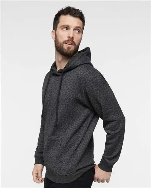 Lat 6926 Elevated Fleece Basic Hoodie - Black Leopard