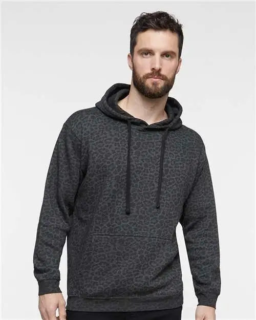 Lat 6926 Elevated Fleece Basic Hoodie - Black Leopard