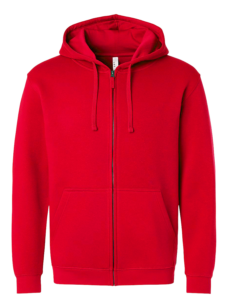 Lat 6927 Full-zip Fleece Hoodie - Red