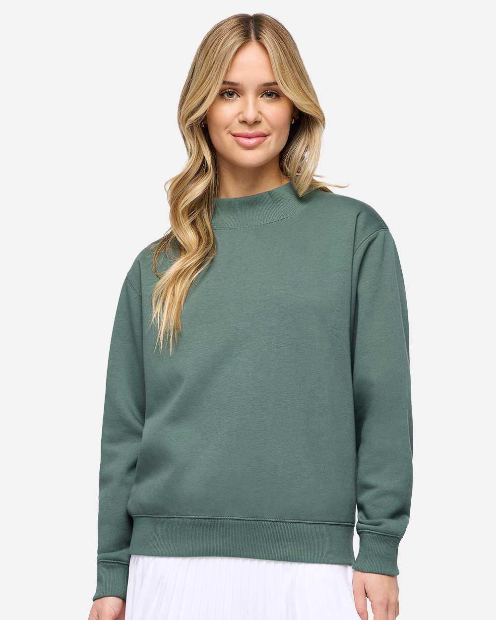 Lat 6928 Unisex Mock Neck Fleece Sweatshirt - Basil