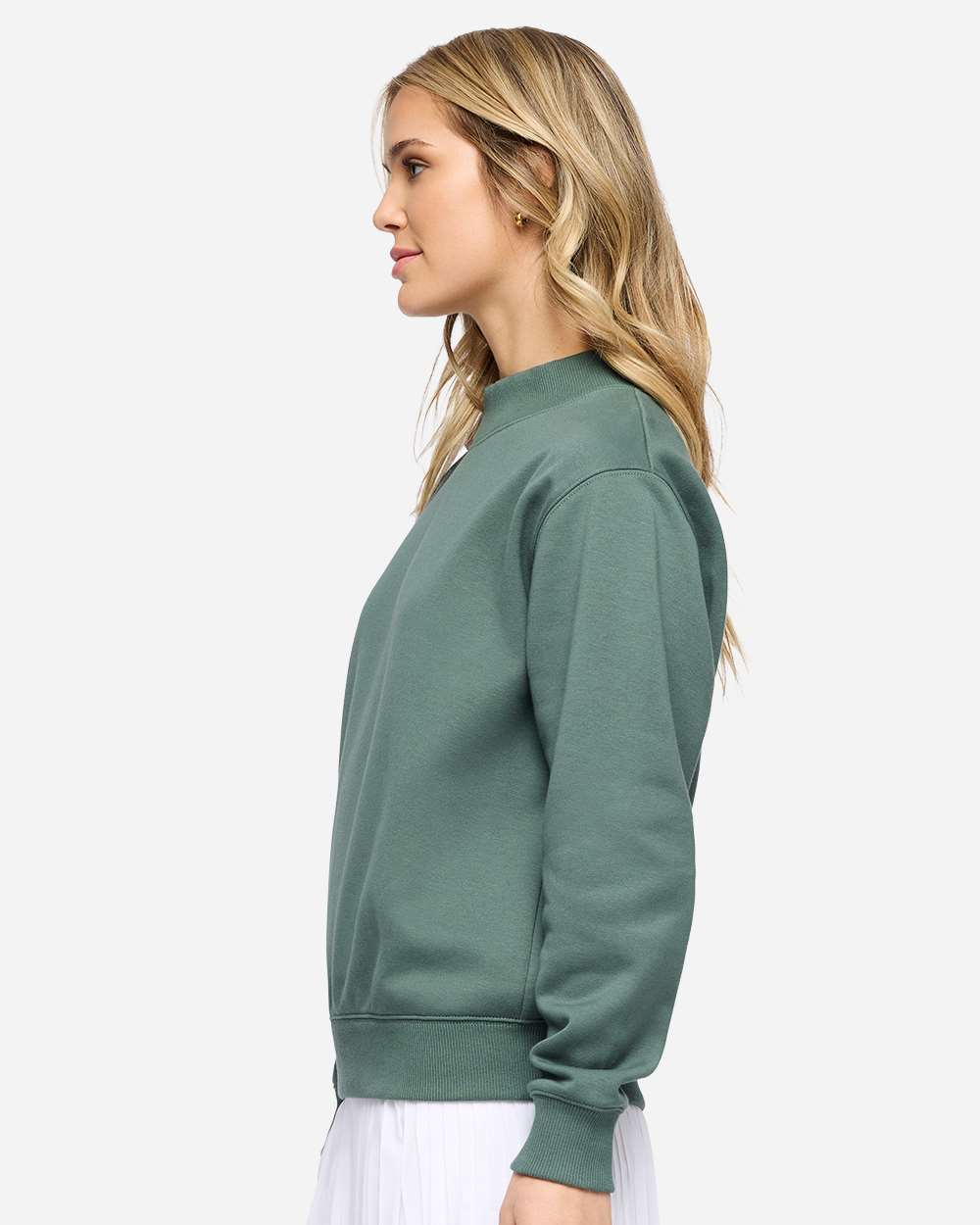 Lat 6928 Unisex Mock Neck Fleece Sweatshirt - Basil