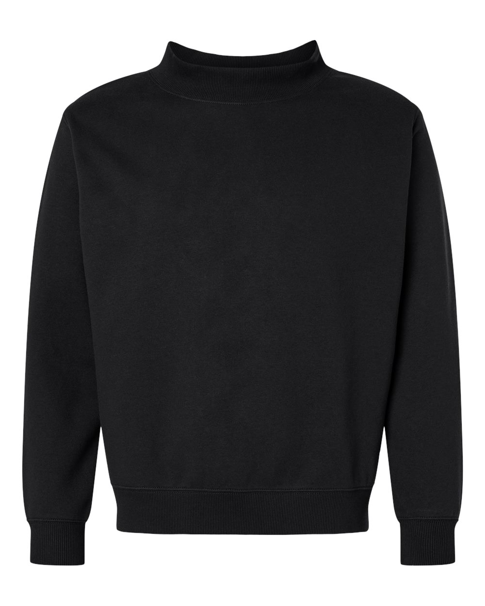 Lat 6928 Unisex Mock Neck Fleece Sweatshirt - Black