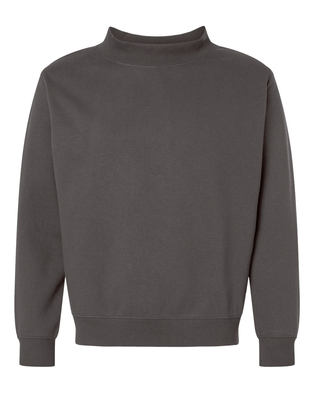 Lat 6928 Unisex Mock Neck Fleece Sweatshirt - Charcoal