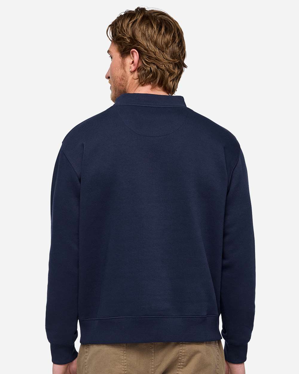 Lat 6928 Unisex Mock Neck Fleece Sweatshirt - Navy