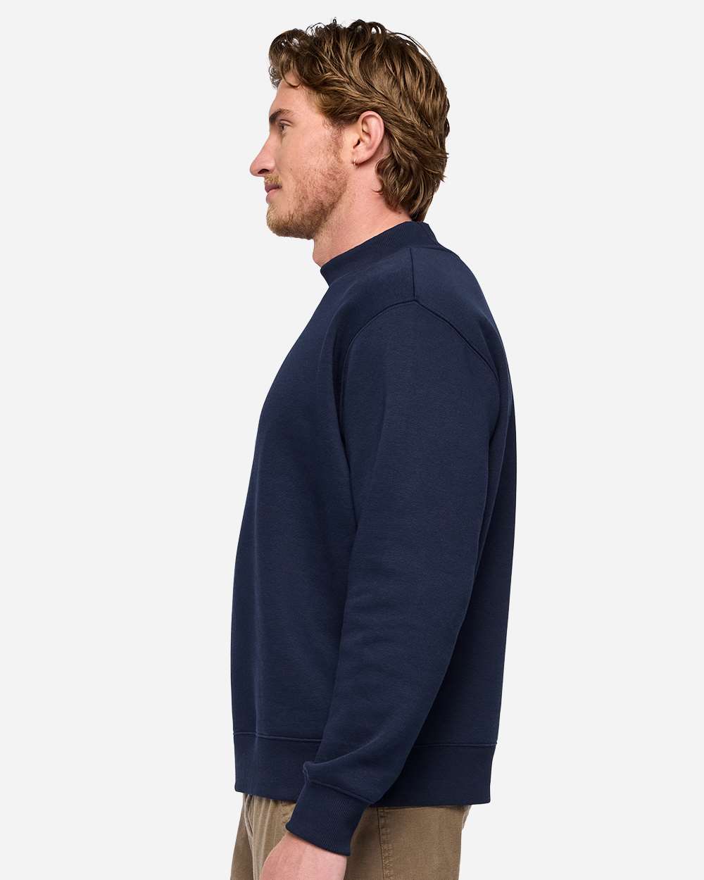 Lat 6928 Unisex Mock Neck Fleece Sweatshirt - Navy