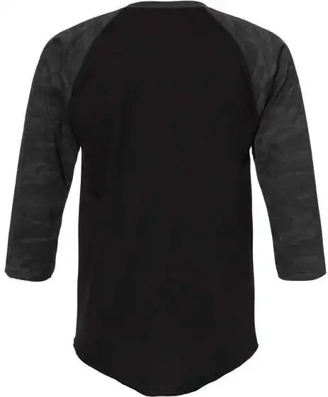 Lat 6930 Baseball Fine Jersey Tee - Black Storm Camo