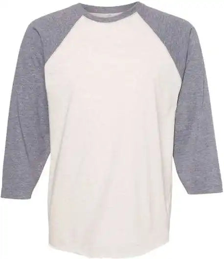 Lat 6930 Baseball Fine Jersey Tee - Natural Heather Granite