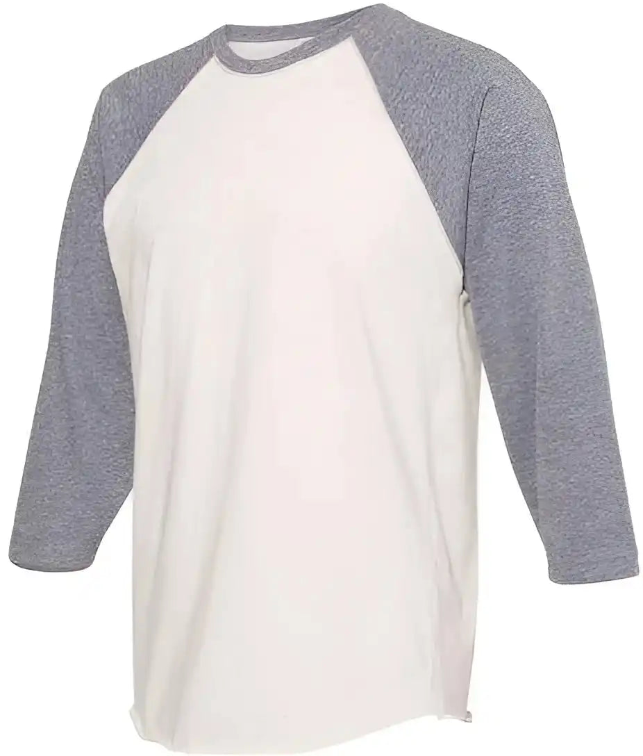 Lat 6930 Baseball Fine Jersey Tee - Natural Heather Granite