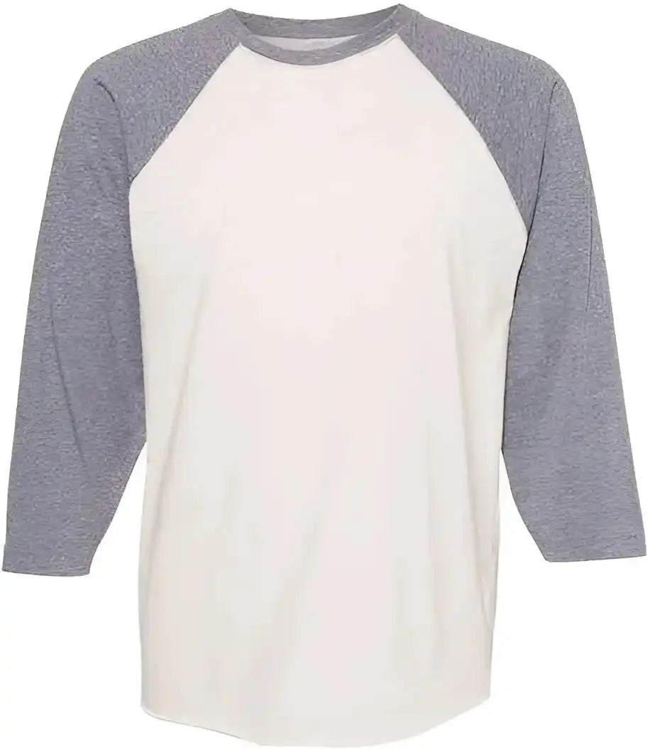 Lat 6930 Baseball Fine Jersey Tee - Natural Heather Granite