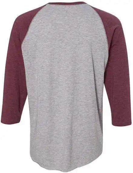 Lat 6930 Baseball Fine Jersey Tee - Vintage Heather Burgundy