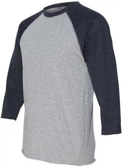 Lat 6930 Baseball Fine Jersey Tee - Vintage Heather Navy
