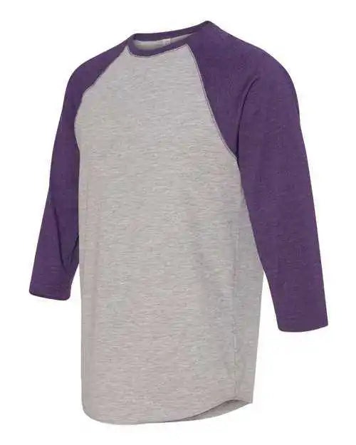Lat 6930 Baseball Fine Jersey Tee Vintage Heather Purple