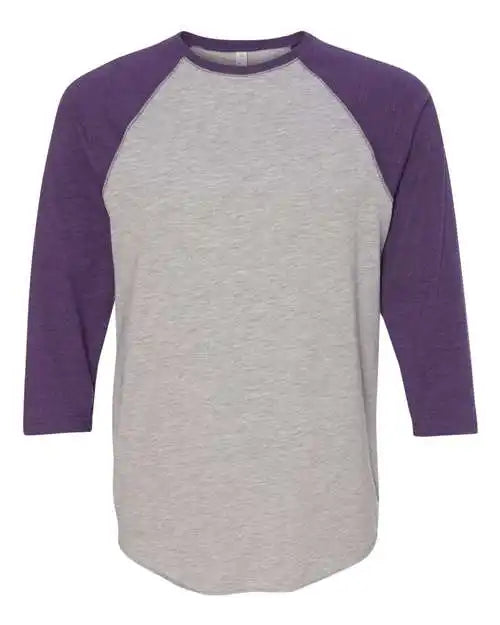 Lat 6930 Baseball Fine Jersey Tee Vintage Heather Purple
