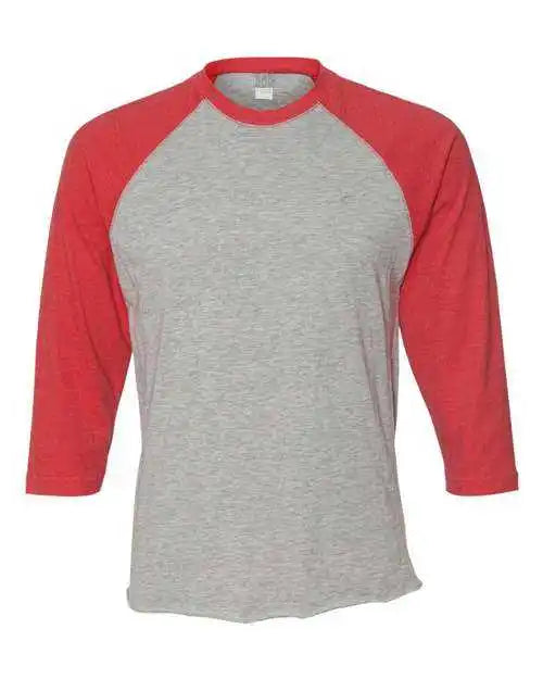Lat 6930 Baseball Fine Jersey Tee - Vintage Heather Red
