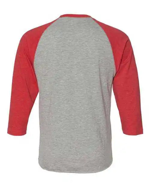 Lat 6930 Baseball Fine Jersey Tee - Vintage Heather Red