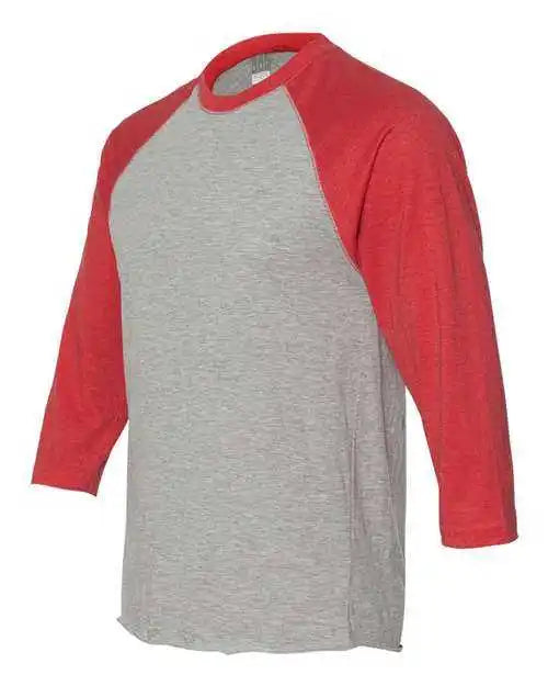 Lat 6930 Baseball Fine Jersey Tee - Vintage Heather Red