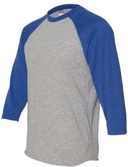Lat 6930 Baseball Fine Jersey Tee Vintage Heather Royal