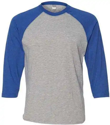 Lat 6930 Baseball Fine Jersey Tee Vintage Heather Royal