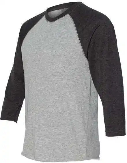 Lat 6930 Baseball Fine Jersey Tee Vintage Heather Smoke