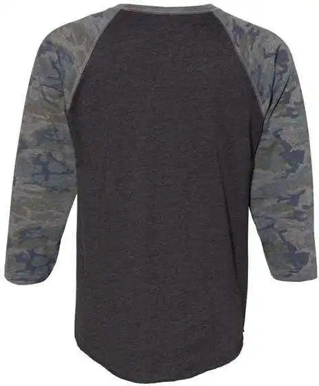 Lat 6930 Baseball Fine Jersey Tee - Vintage Smoke Camo