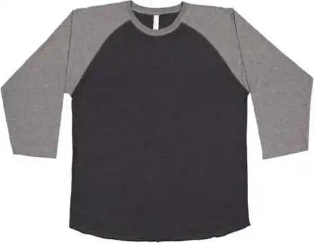 Lat 6930 Baseball Fine Jersey Tee - Vintage Smoke Granite Heather