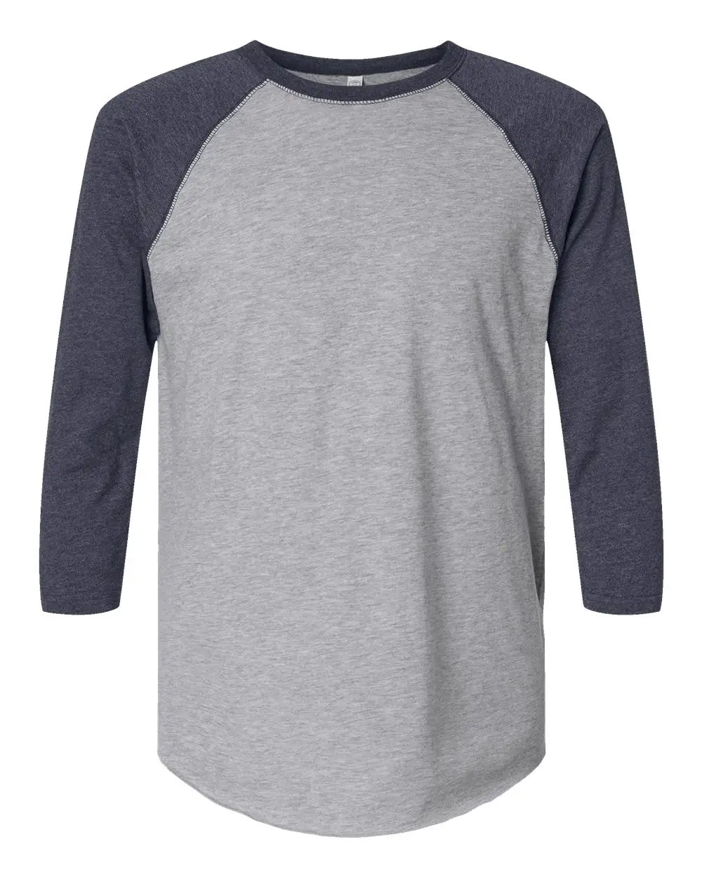 Lat 6930 Baseball Fine Jersey Three-quarter Sleeve Tee - Vintage Heather Navy - s