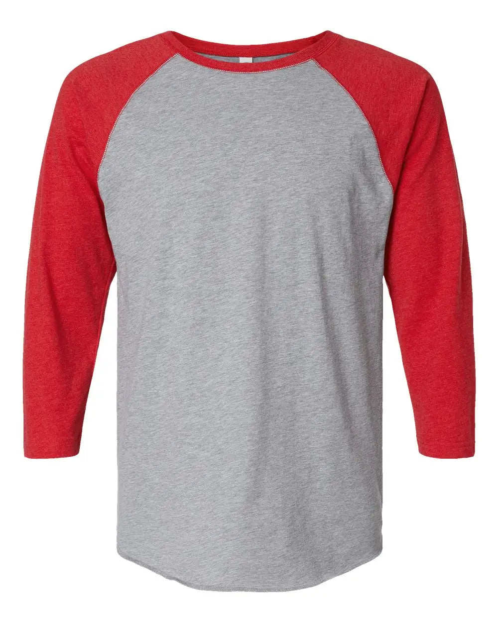 Lat 6930 Baseball Fine Jersey Three-quarter Sleeve Tee - Vintage Heather Red - s
