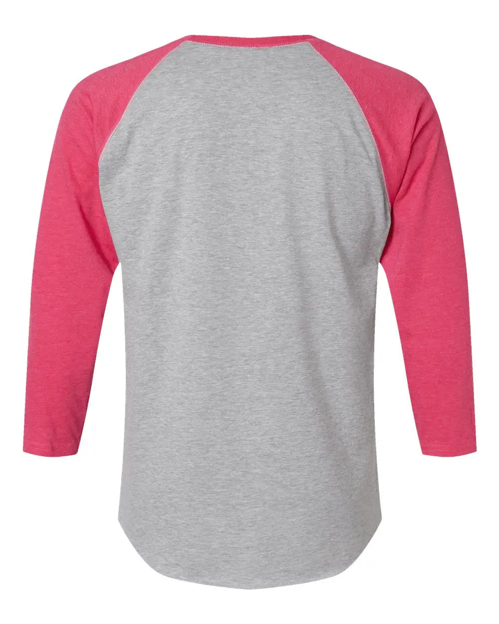 Lat 6930 Baseball Fine Jersey Three-quarter Sleeve Tee - Vintage Heather Hot Pink - s