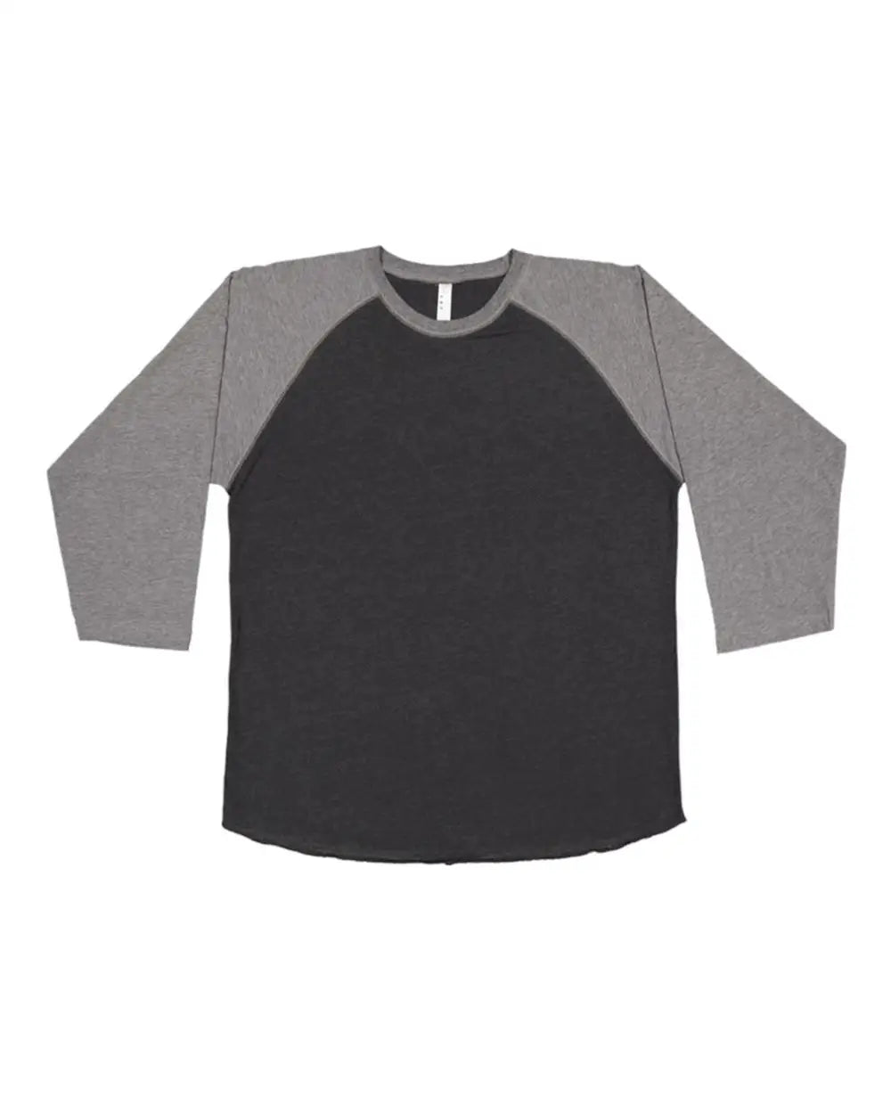 Lat 6930 Baseball Fine Jersey Three-quarter Sleeve Tee - Vintage Smoke Granite Heather - Dark Gray / s