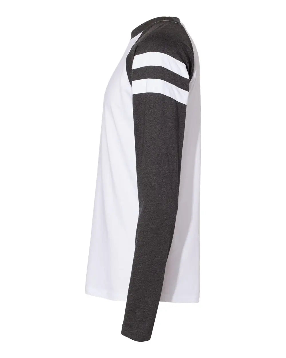 Lat 6934 Fine Jersey Mash Up Long Sleeve Tee - Blended White Vintage Smoke