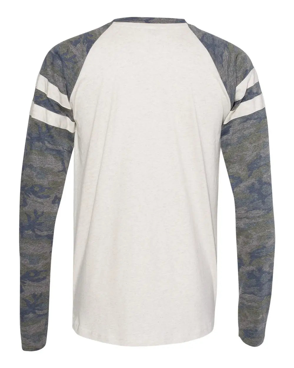 Lat 6934 Fine Jersey Mash Up Long Sleeve Tee - Natural Heather Vintage Camo