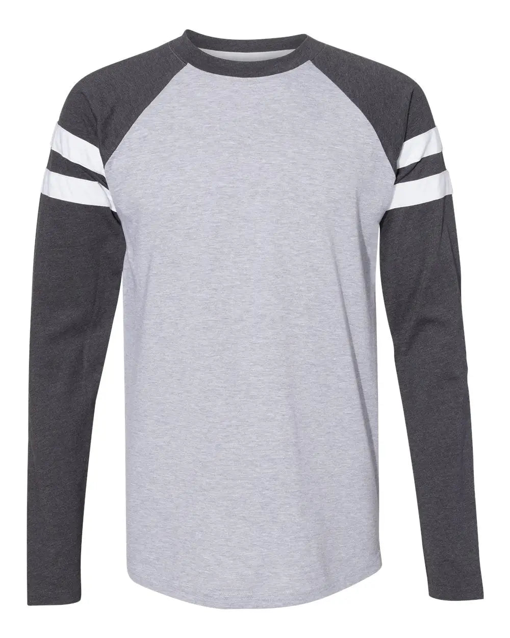 Lat 6934 Fine Jersey Mash Up Long Sleeve Tee - Vintage Heather Navy - Xs