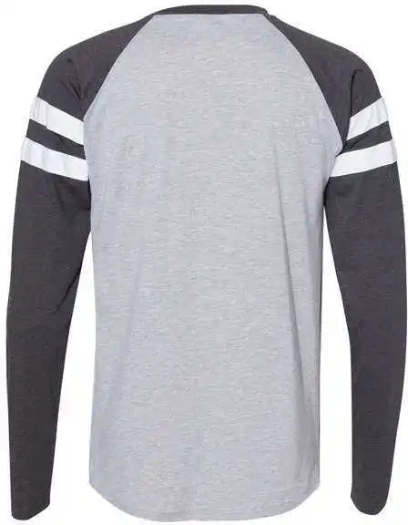 Lat 6934 Fine Jersey Mash Up Long Sleeve Tee - Vintage Heather Navy