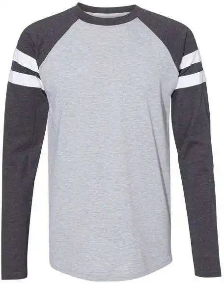 Lat 6934 Fine Jersey Mash Up Long Sleeve Tee - Vintage Heather Navy