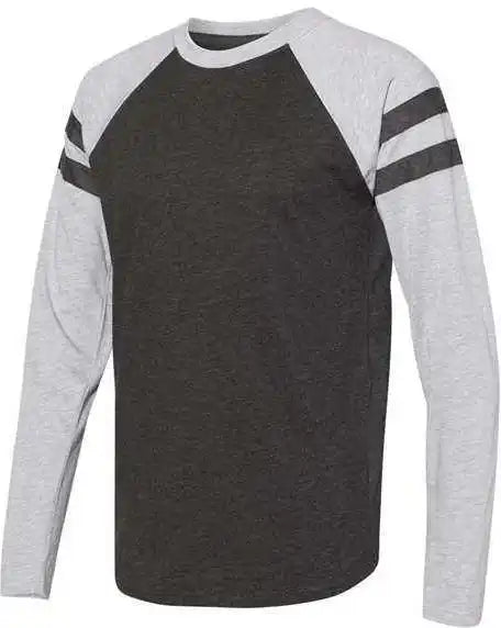 Lat 6934 Fine Jersey Mash Up Long Sleeve Tee - Vintage Smoke Heather