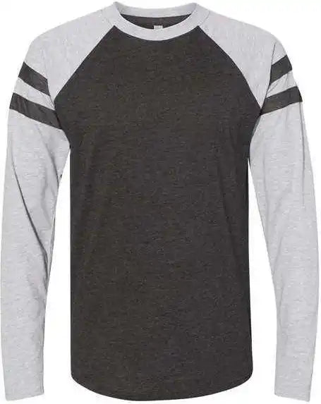 Lat 6934 Fine Jersey Mash Up Long Sleeve Tee - Vintage Smoke Heather